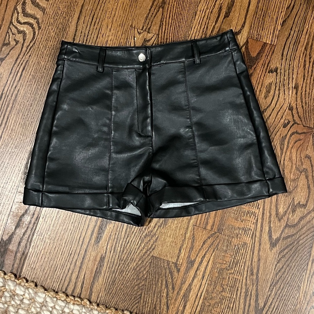 Leather shorts